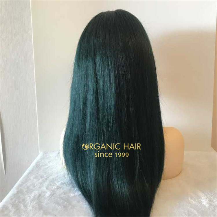 Dark green 130 density one donor remy human full lace wig A100